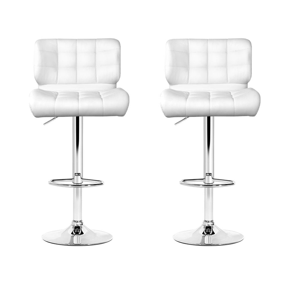 Kendall (Set of 2) PU Leather Bar Stools - White