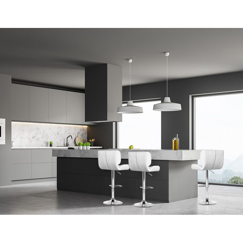 Kendall (Set of 2) PU Leather Bar Stools - White