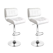 Kendall (Set of 2) PU Leather Bar Stools - White - Homecoze
