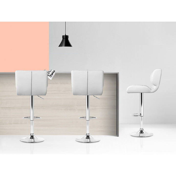 Kendall (Set of 2) PU Leather Bar Stools - White - Homecoze