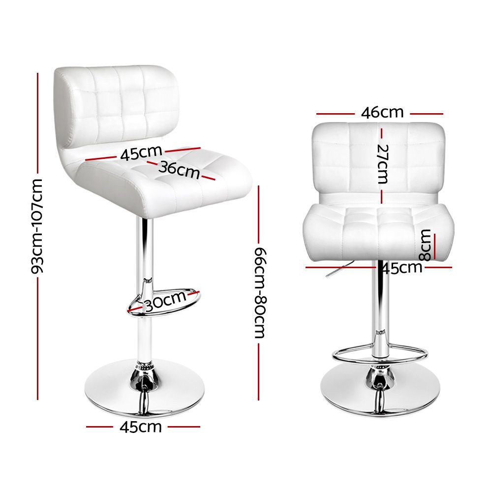Kendall (Set of 4) PU Leather Bar Stools - White