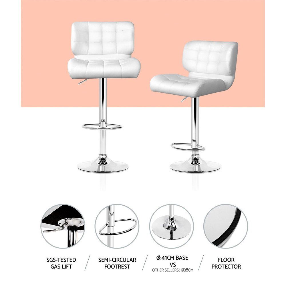Kendall (Set of 4) PU Leather Bar Stools - White
