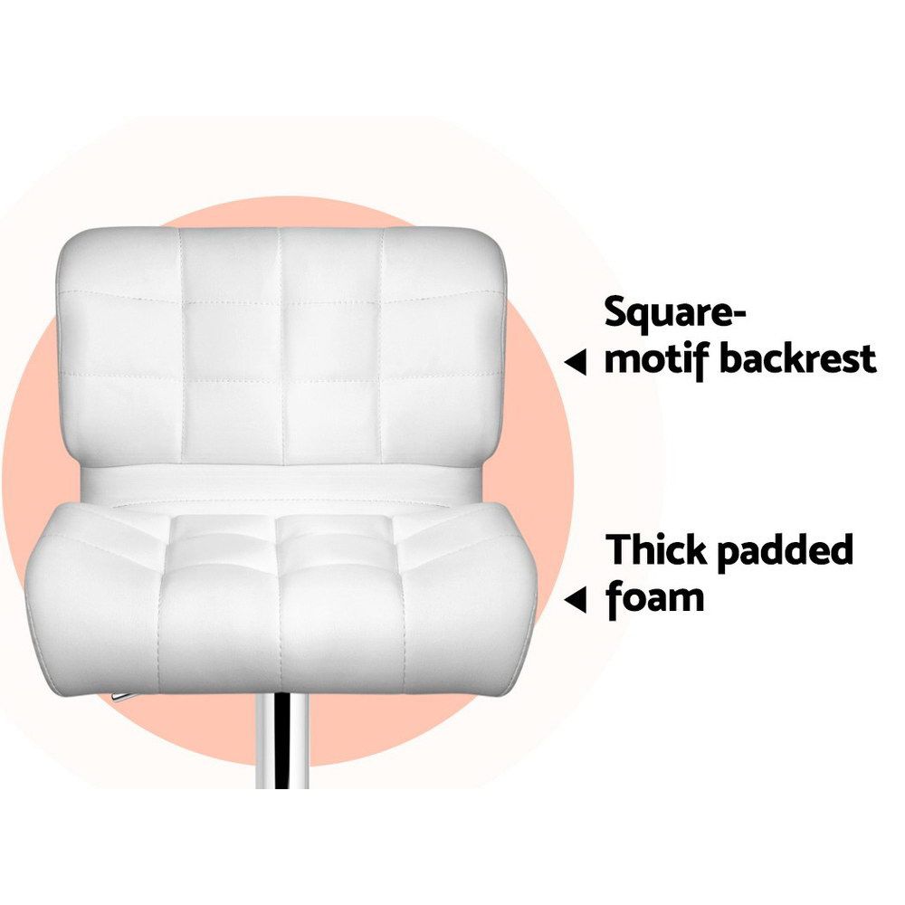 Kendall (Set of 4) PU Leather Bar Stools - White