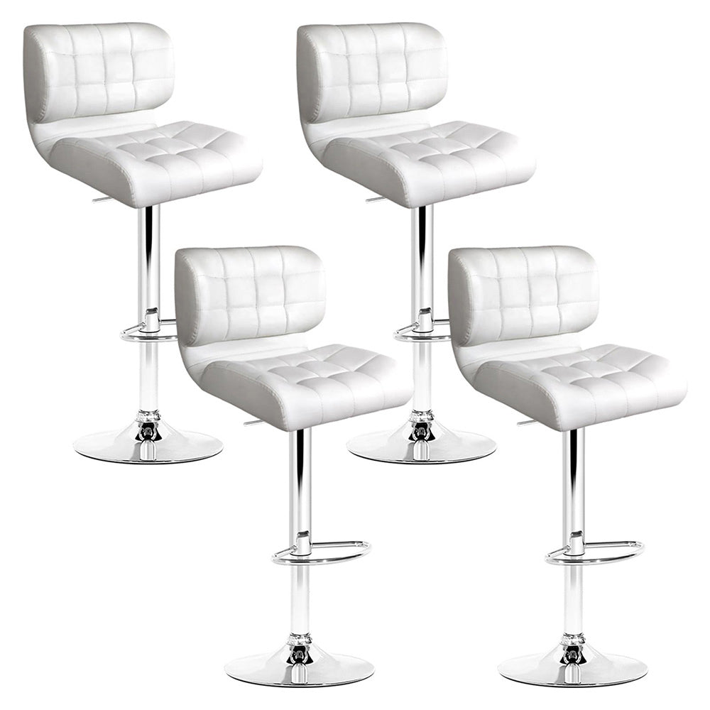 Kendall (Set of 4) PU Leather Bar Stools - White - Homecoze