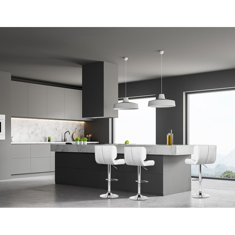 Kendall (Set of 4) PU Leather Bar Stools - White - Homecoze