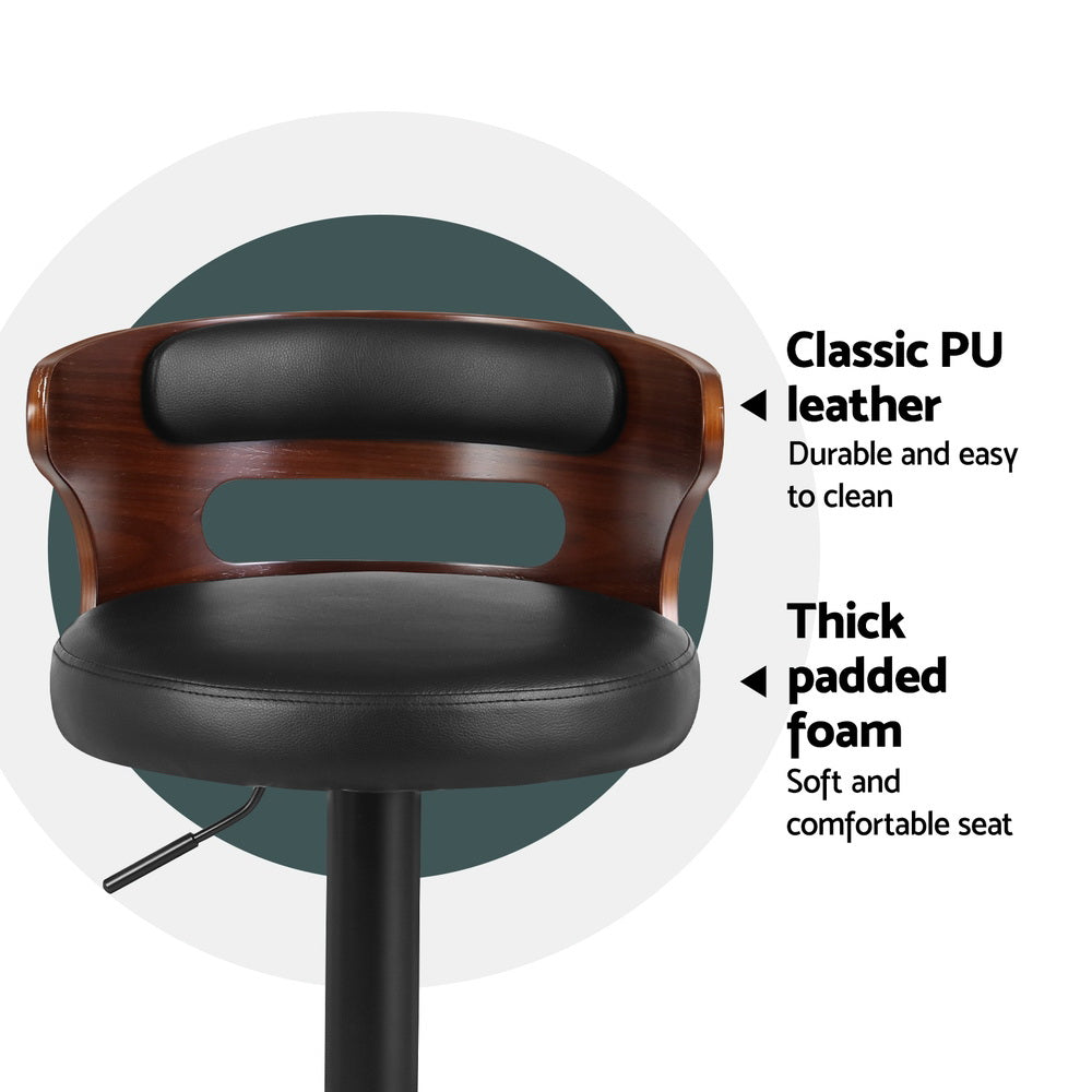 Wesley (Set of 4) Curved Back Bar Stools - Black - Homecoze