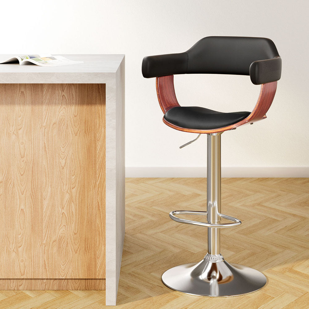 Spencer (Single) Bar Stool with Chrome Base - Black - Homecoze