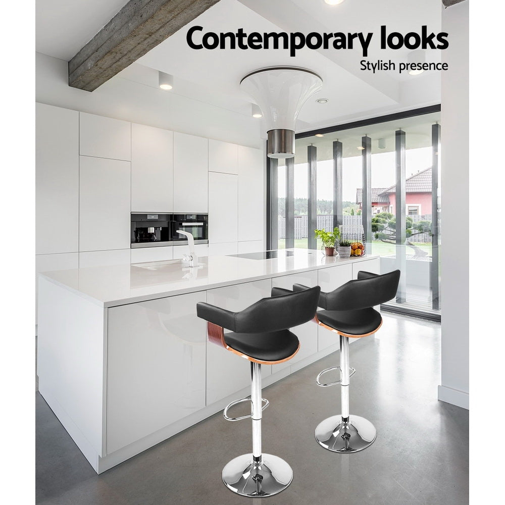 Spencer (Single) Bar Stool with Chrome Base - Black - Homecoze