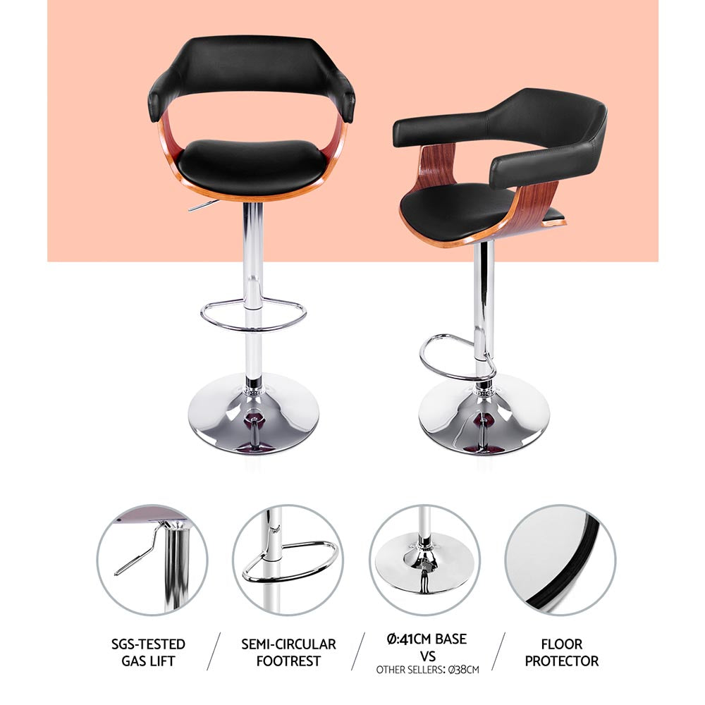 Spencer (Single) Bar Stool with Chrome Base - Black - Homecoze
