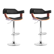 Spencer (Set of 2) Bar Stools with Chrome Base - Black - Homecoze