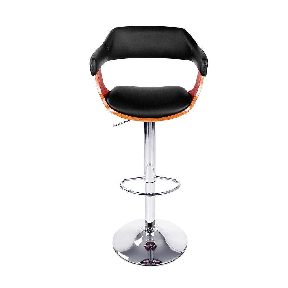 Spencer (Set of 4) Bar Stools with Chrome Base - Black - Homecoze