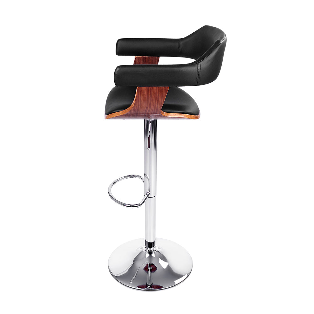 Spencer (Set of 4) Bar Stools with Chrome Base - Black - Homecoze