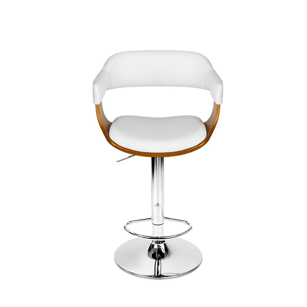 Spencer (Single) Bar Stool with Chrome Base - White - Homecoze