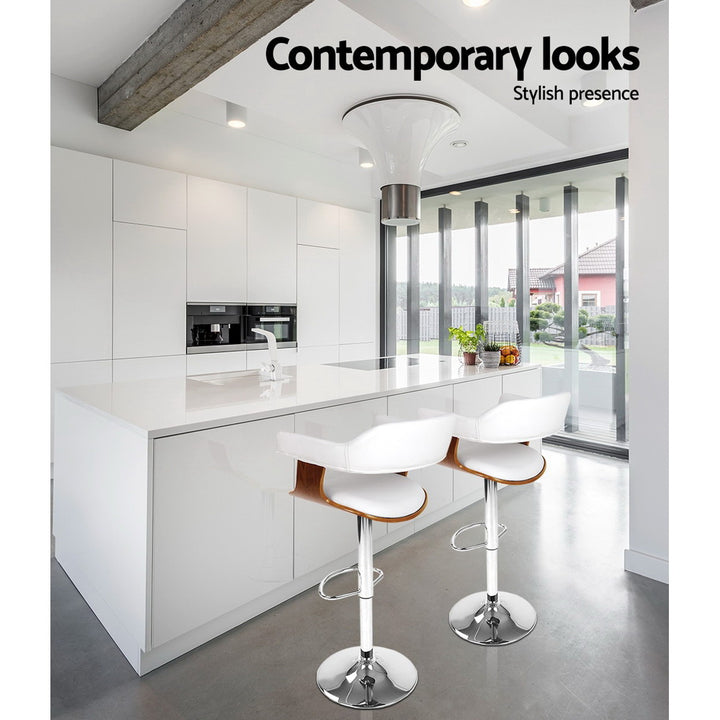 Spencer (Single) Bar Stool with Chrome Base - White - Homecoze