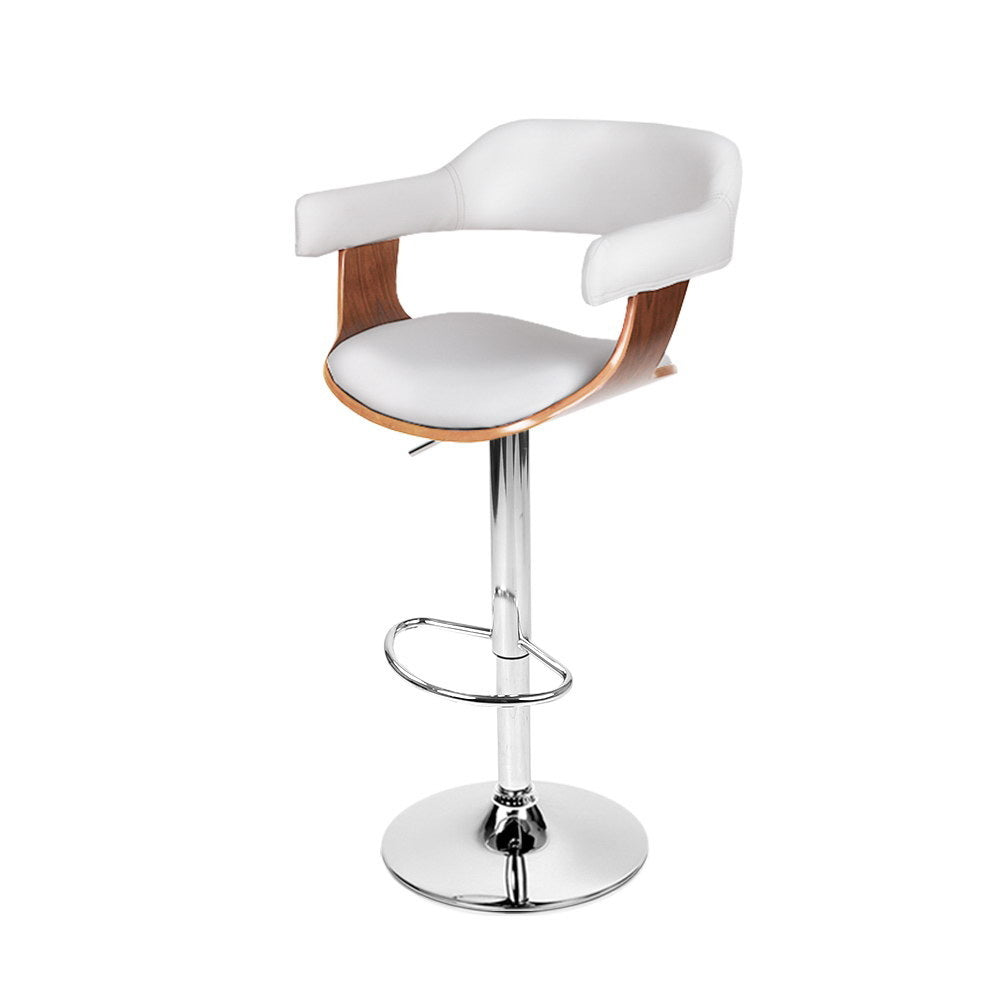 Spencer (Single) Bar Stool with Chrome Base - White - Homecoze