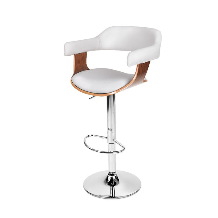 Spencer (Single) Bar Stool with Chrome Base - White - Homecoze