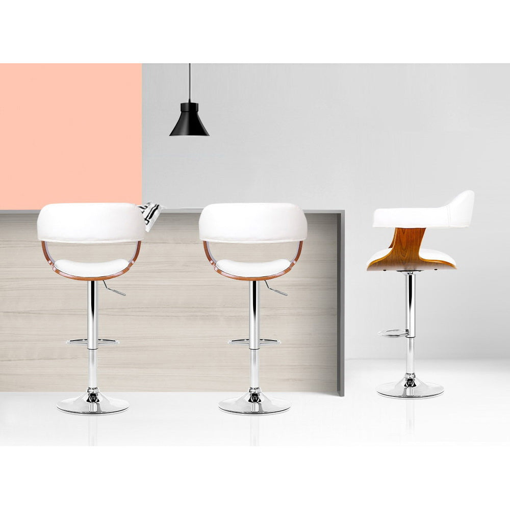 Spencer (Set of 2) Bar Stools with Chrome Base - White - Homecoze