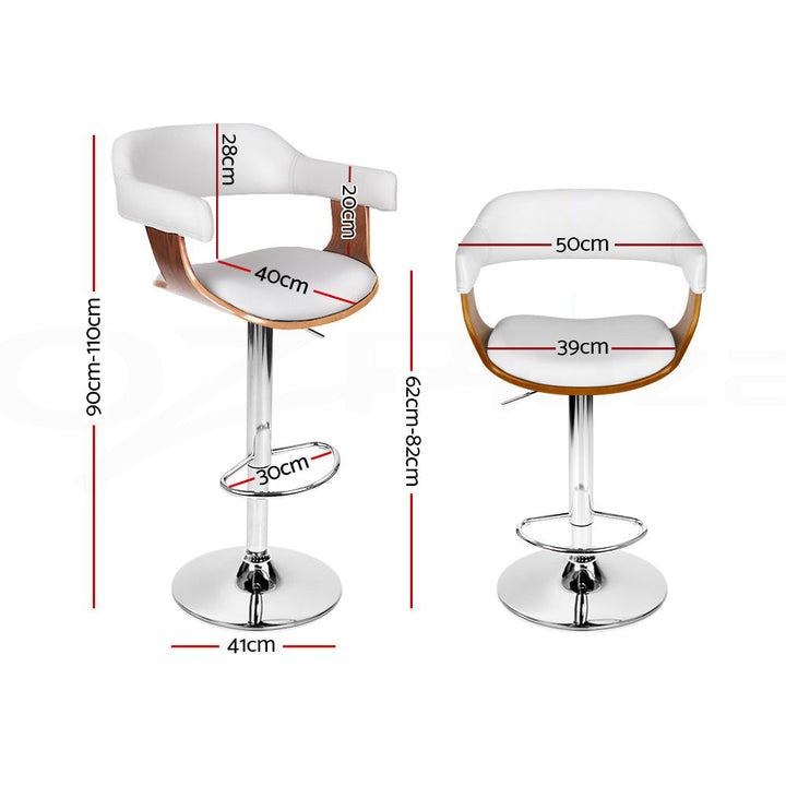 Spencer (Set of 3) Bar Stools with Chrome Base - White