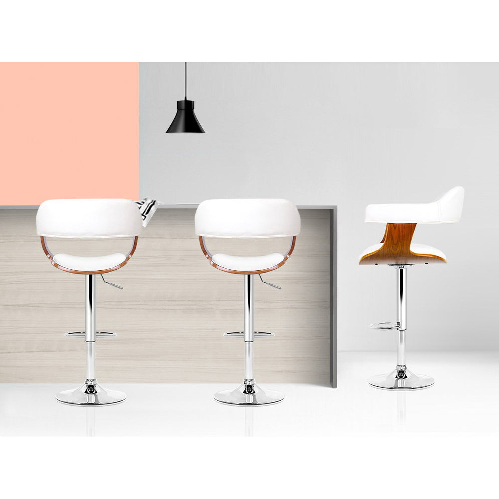 Spencer (Single) Bar Stool with Chrome Base - White - Homecoze