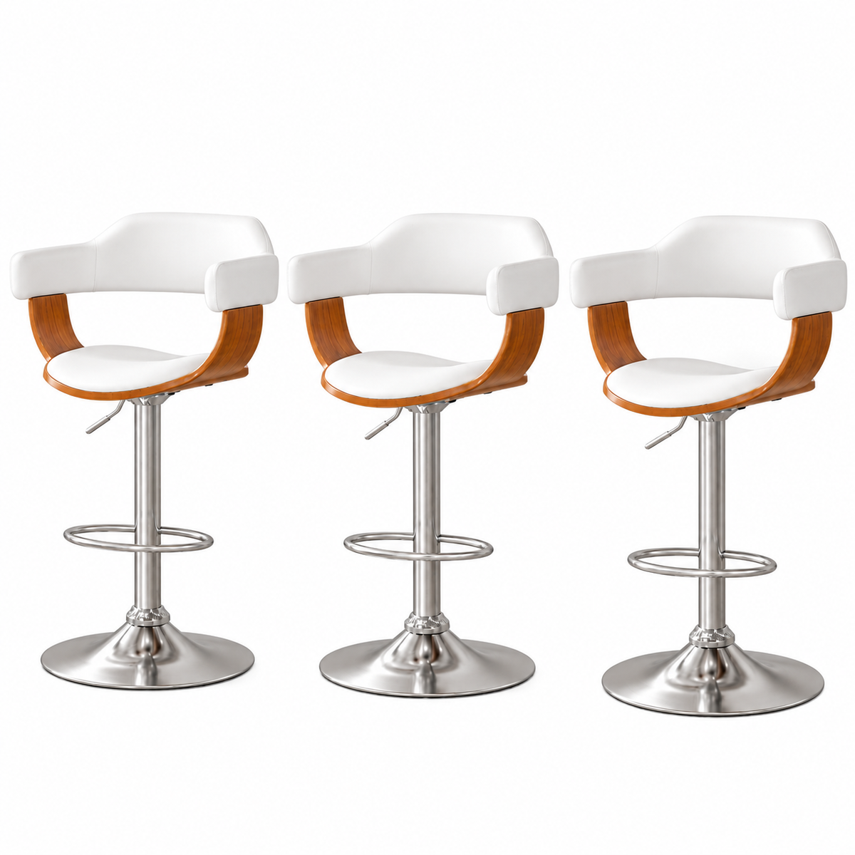Spencer (Set of 3) Adjustable Bar Stools - White