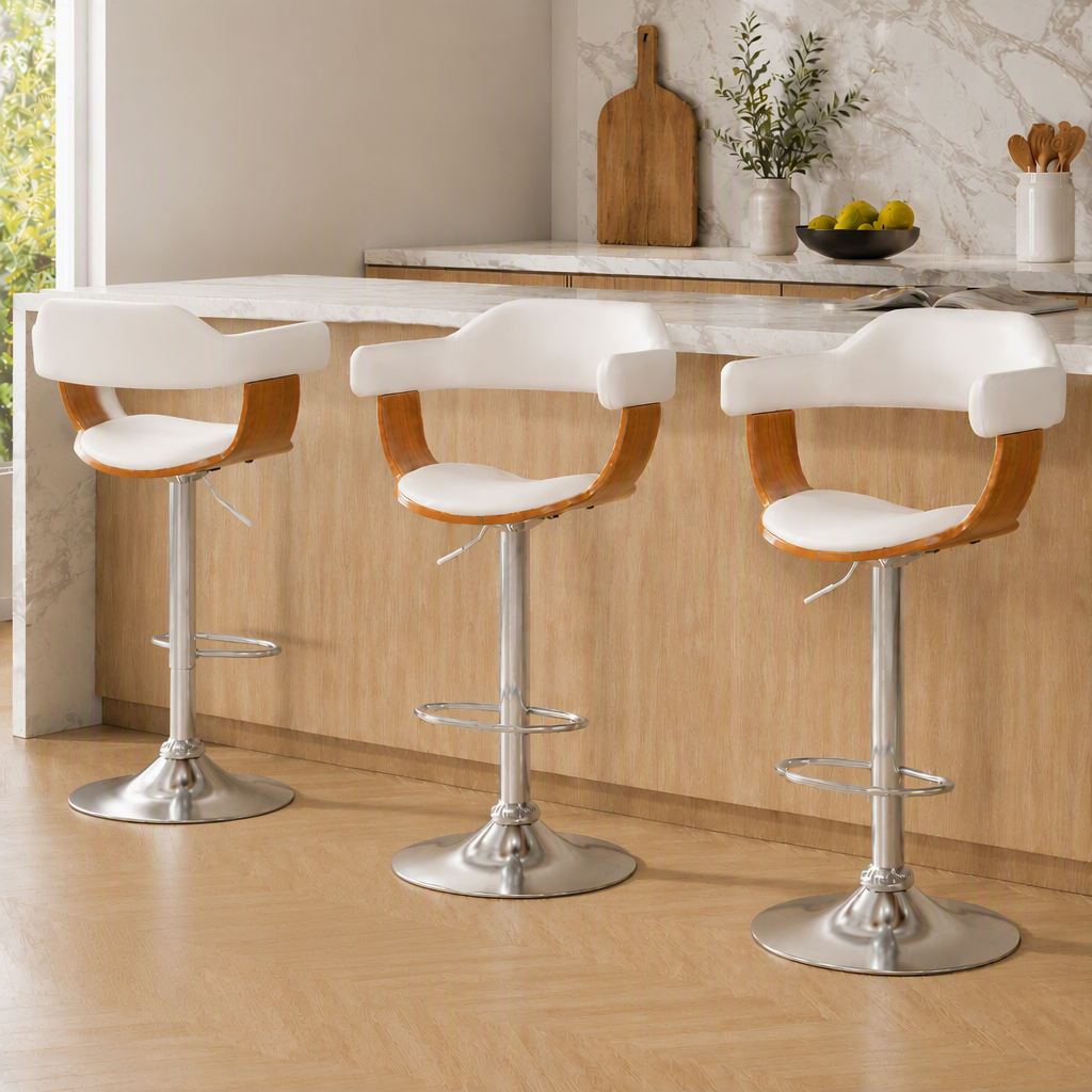 Spencer (Set of 3) Adjustable Bar Stools - White