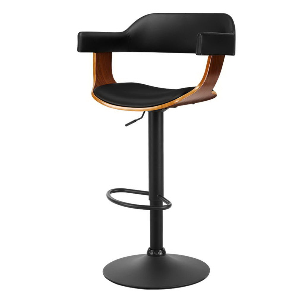 Spencer (Single) Bar Stool with Black Base - Black - Homecoze