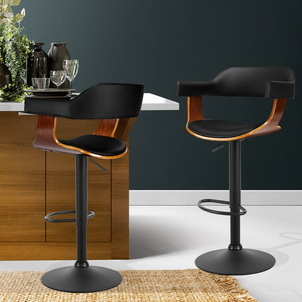 Spencer (Single) Bar Stool with Black Base - Black - Homecoze