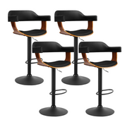 Spencer (Set of 4) Bar Stools with Black Base - Black - Homecoze