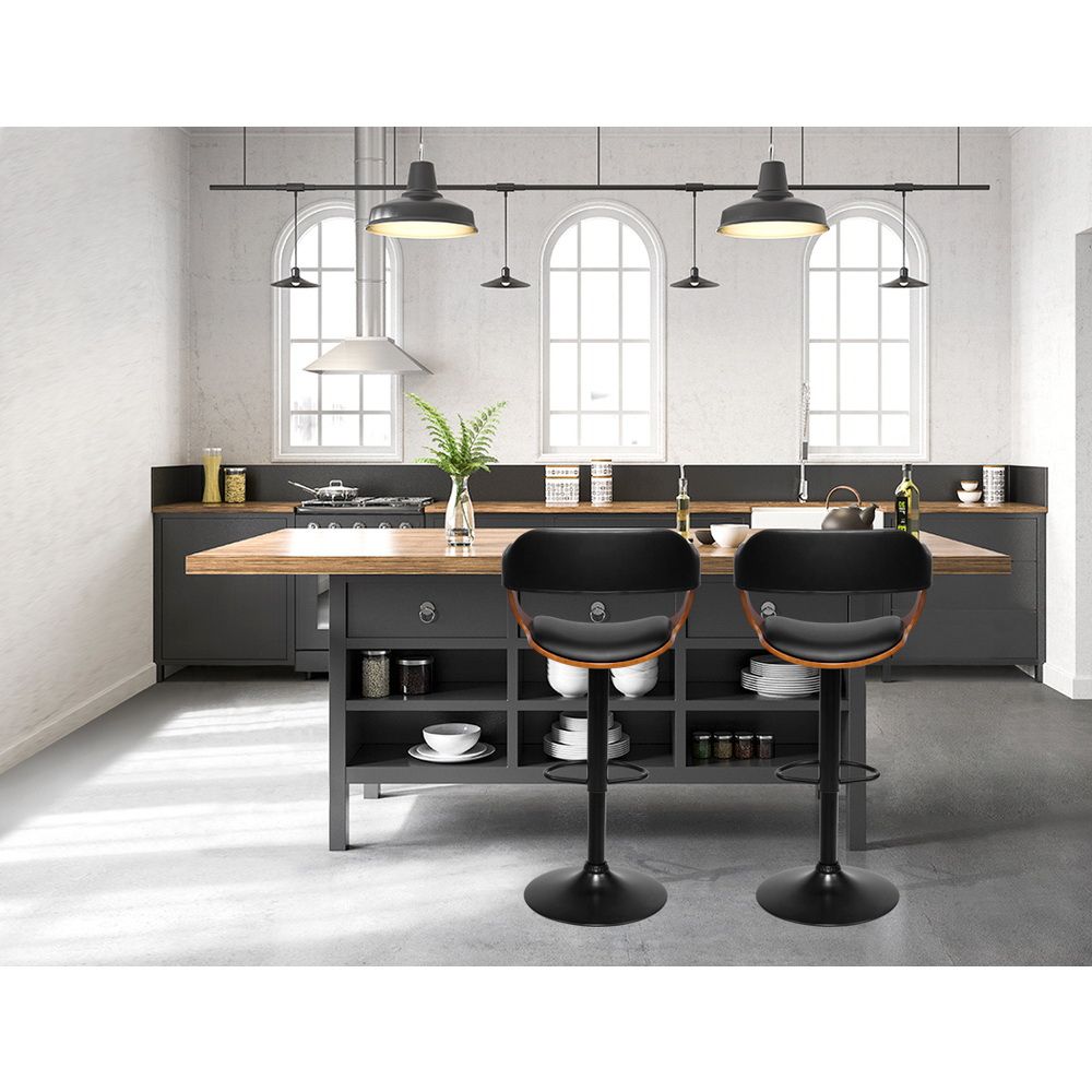 Spencer (Set of 3) Adjustable Bar Stools - Black