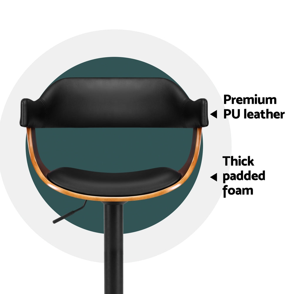 Spencer (Set of 4) Bar Stools with Black Base - Black - Homecoze