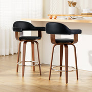 Hugo (Set of 2) Bar Stools 63cm - Brown - Homecoze