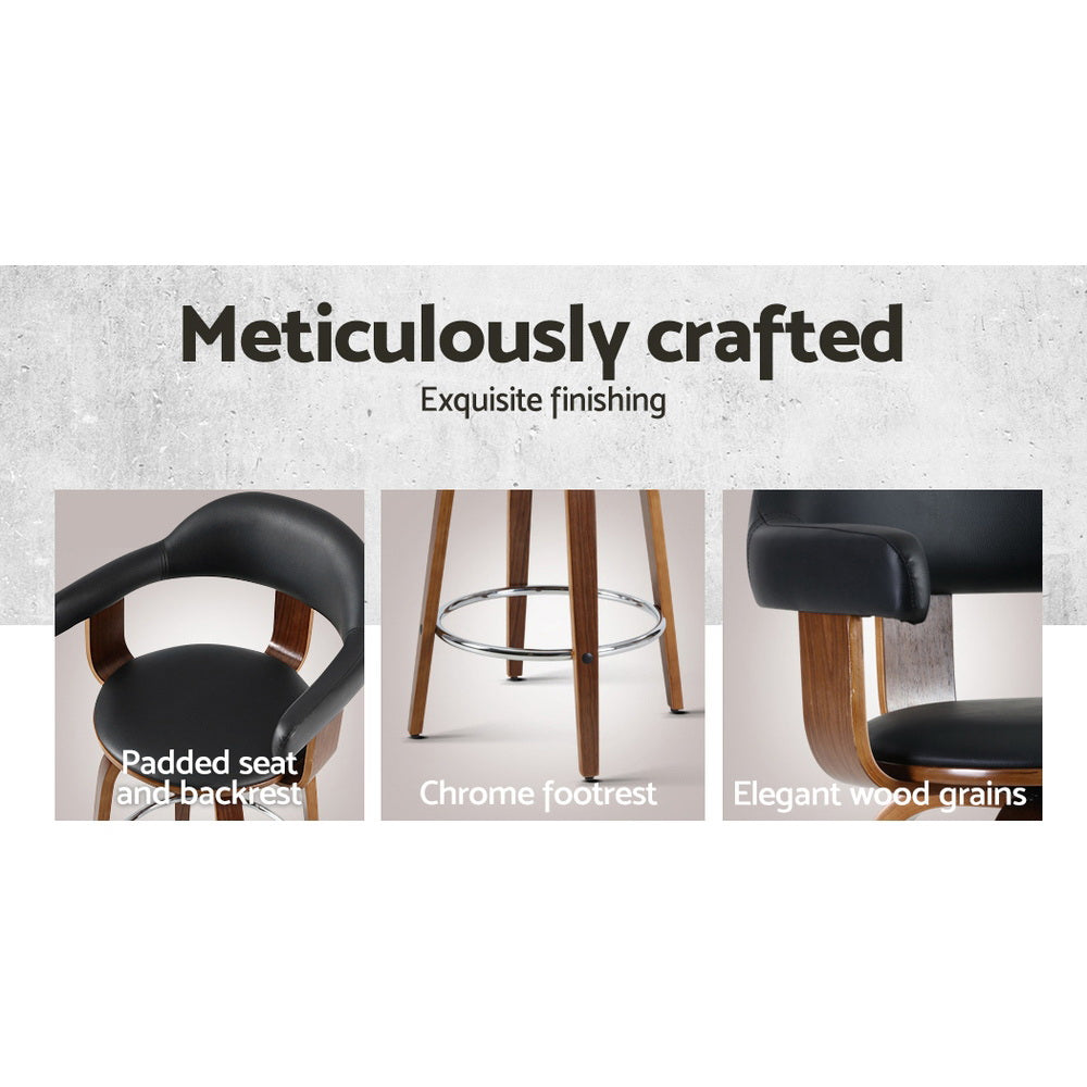 Hugo (Set of 2) Bar Stools 63cm - Brown - Homecoze