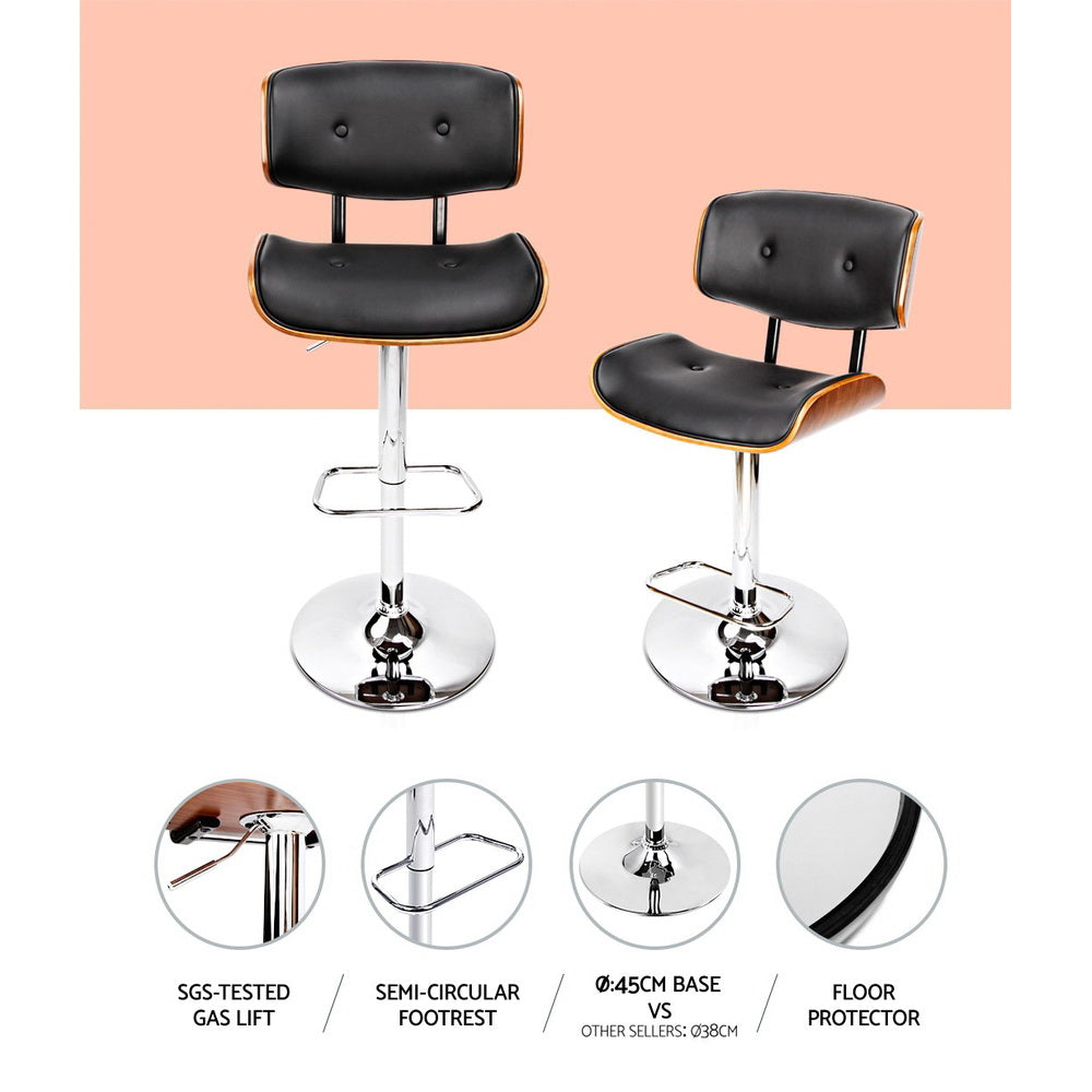 Jordan (Single) Bar Stool with Chrome Base - Black - Homecoze