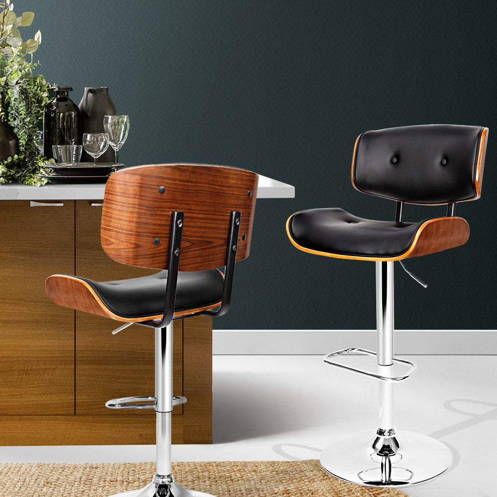 Jordan (Single) Bar Stool with Chrome Base - Black - Homecoze