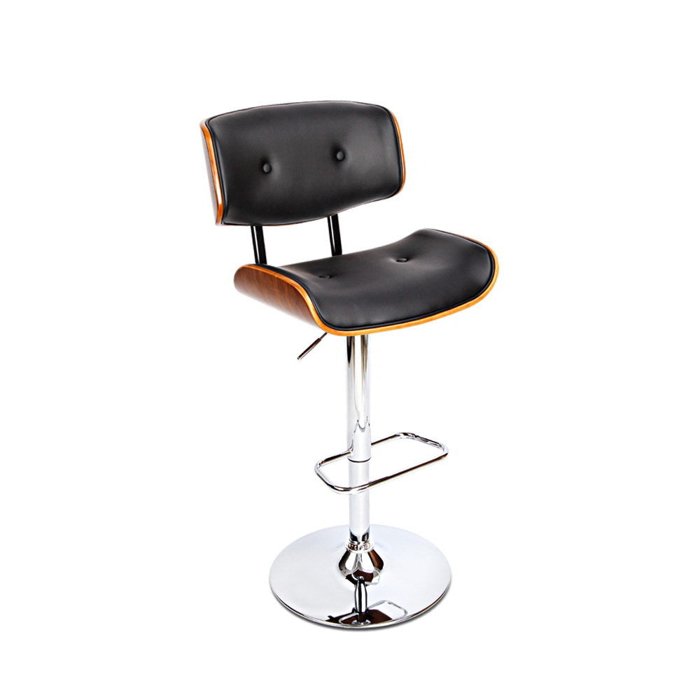 Jordan (Single) Bar Stool with Chrome Base - Black - Homecoze