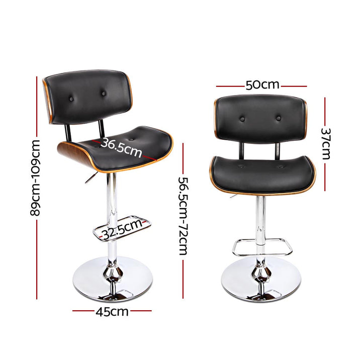 Jordan (Set of 3) Bar Stools with Chrome Base - Black