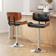 Jordan (Set of 2) Bar Stools with Chrome Base - Black - Homecoze