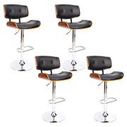 Jordan (Set of 4) Bar Stools with Chrome Base - Black - Homecoze