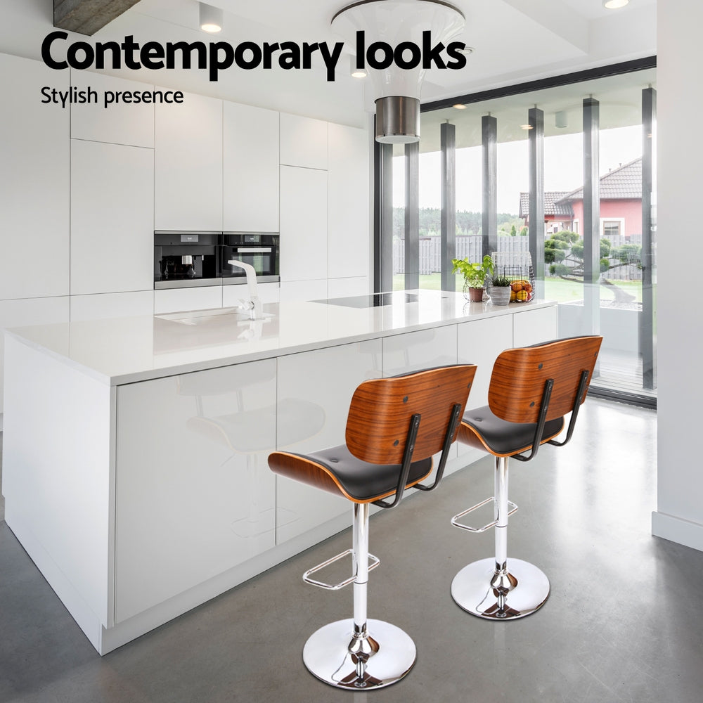 Jordan (Set of 3) Bar Stools with Chrome Base - Black - Homecoze