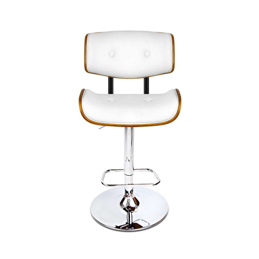 Jordan (Single) Bar Stool with Chrome Base - White - Homecoze
