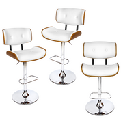 Jordan (Set of 3) Bar Stools with Chrome Base - White - Homecoze