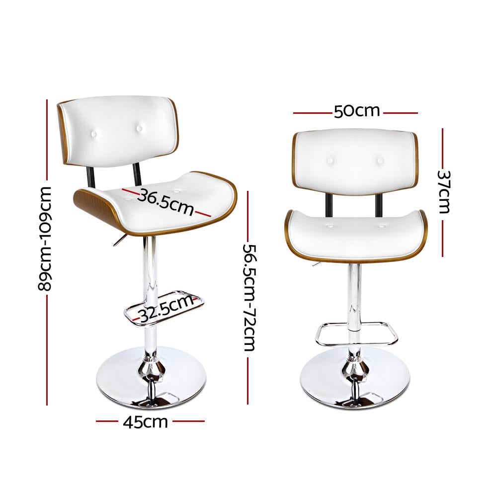 Jordan (Set of 3) Bar Stools with Chrome Base - White