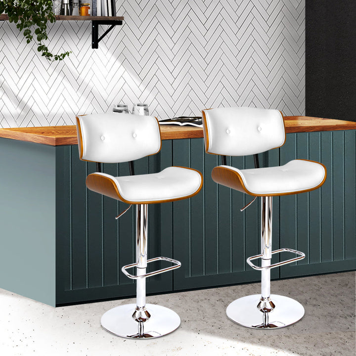 Jordan (Set of 3) Bar Stools with Chrome Base - White