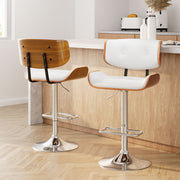 Jordan (Set of 2) Bar Stools with Chrome Base - White - Homecoze