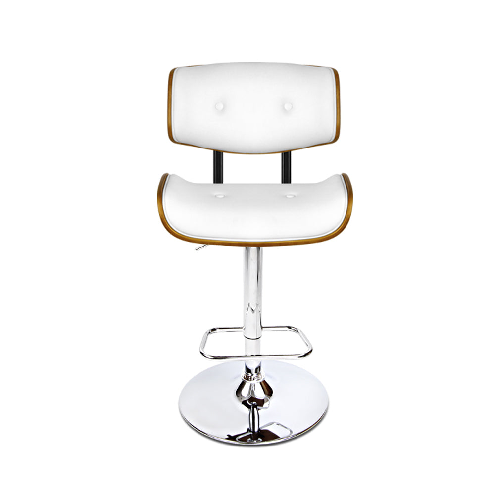 Jordan (Set of 2) Bar Stools with Chrome Base - White - Homecoze