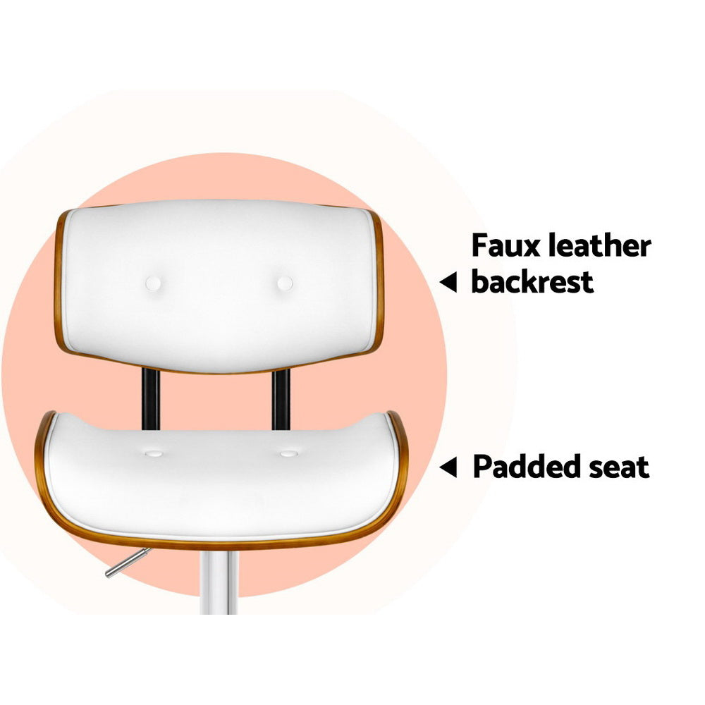 Jordan (Set of 2) Bar Stools with Chrome Base - White - Homecoze