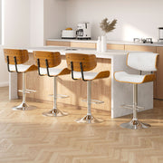Jordan (Set of 4) Bar Stools with Chrome Base - White - Homecoze