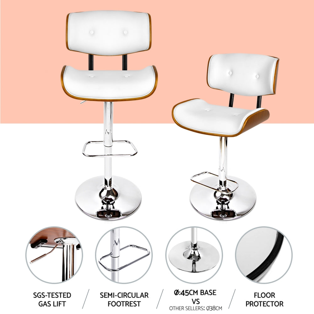 Jordan (Set of 4) Bar Stools with Chrome Base - White - Homecoze