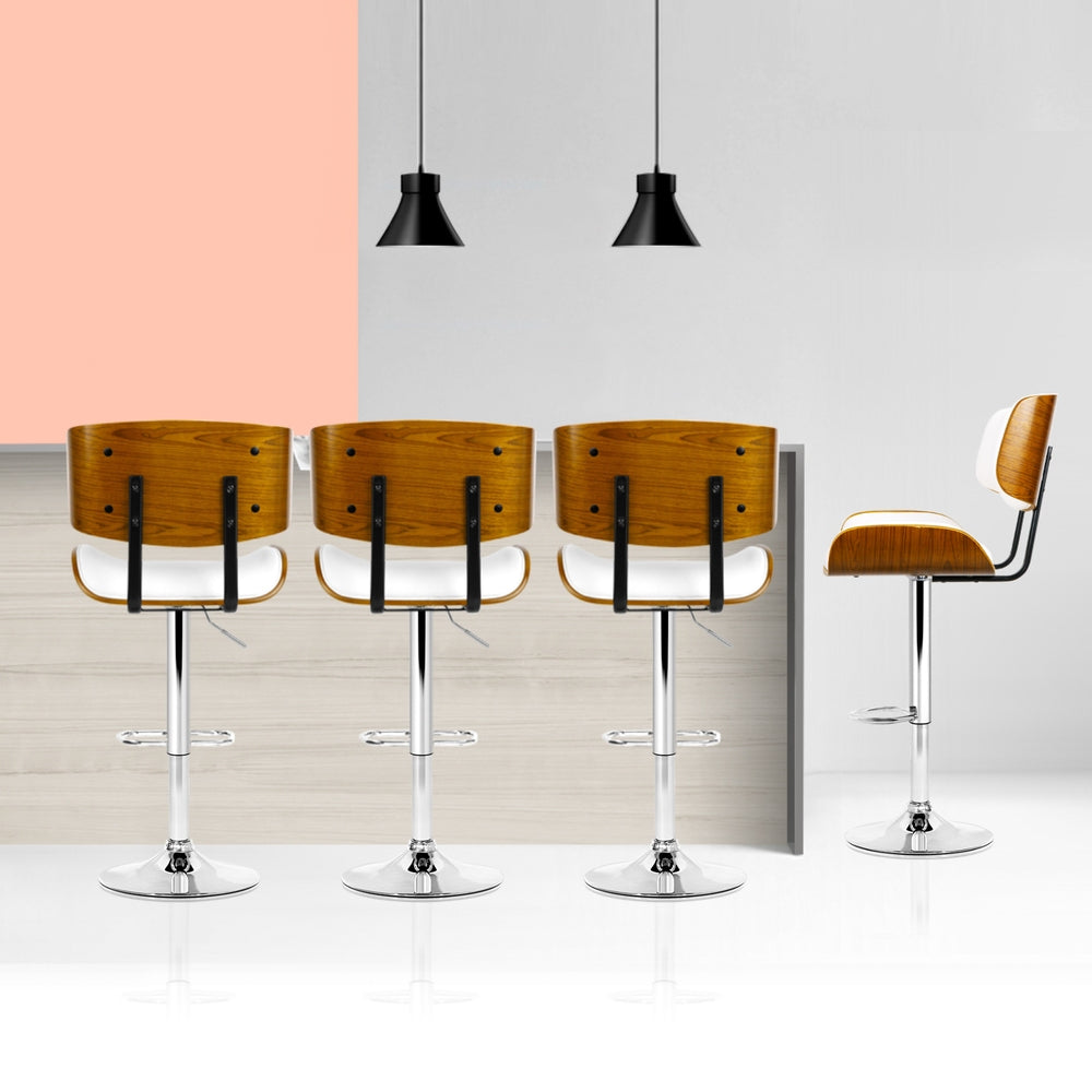 Jordan (Set of 4) Bar Stools with Chrome Base - White - Homecoze