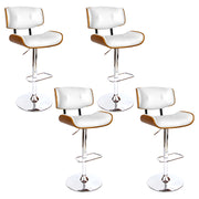 Jordan (Set of 4) Bar Stools with Chrome Base - White - Homecoze